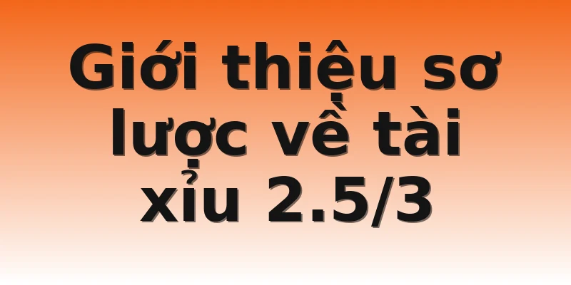 Giới thiệu sơ lược về tài xỉu 2.5/3