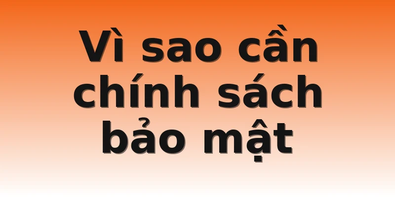 Vì sao cần chính sách bảo mật