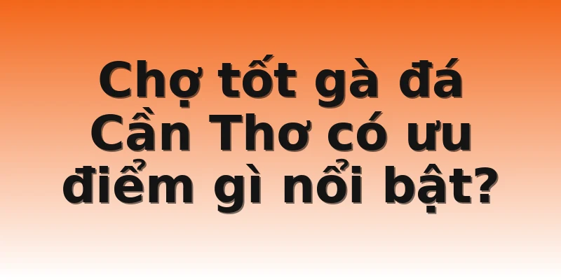 Chợ tốt gà đá Cần Thơ có ưu điểm gì nổi bật?