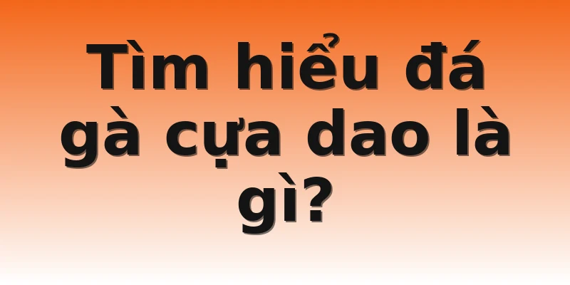 Tìm hiểu đá gà cựa dao là gì?
