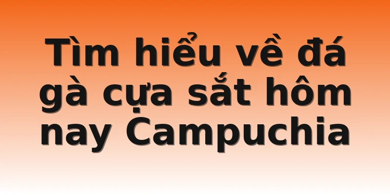 Tìm hiểu về đá gà cựa sắt hôm nay Campuchia