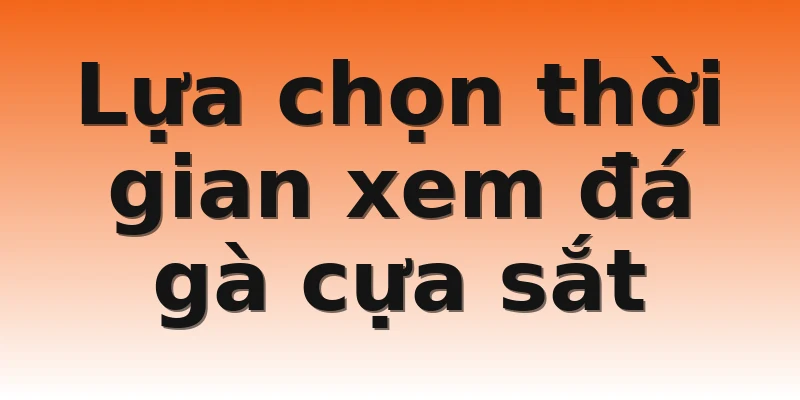 Lựa chọn thời gian xem đá gà cựa sắt