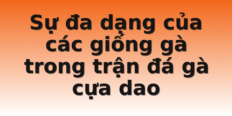 Sự đa dạng của các giống gà trong trận đá gà cựa dao