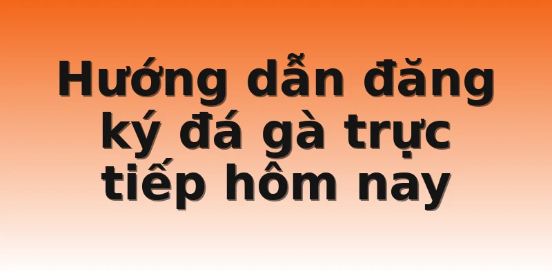 Hướng dẫn đăng ký đá gà trực tiếp hôm nay