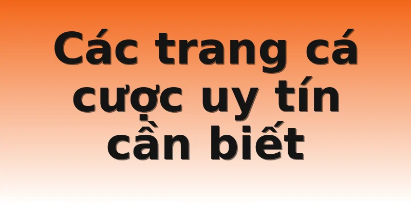 Các trang cá cược uy tín cần biết