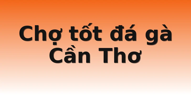 Chợ tốt đá gà Cần Thơ