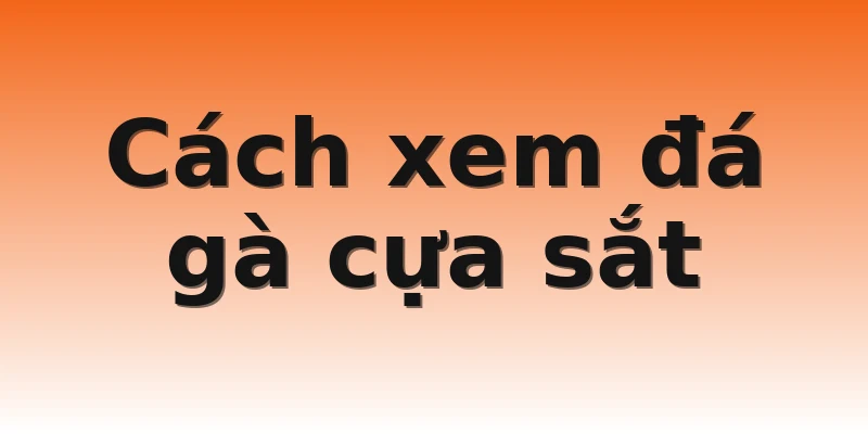 Cách xem đá gà cựa sắt