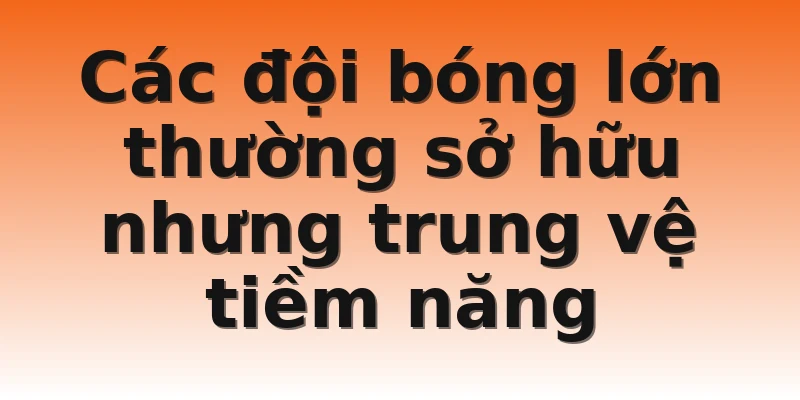 Các đội bóng lớn thường sở hữu nhưng trung vệ tiềm năng