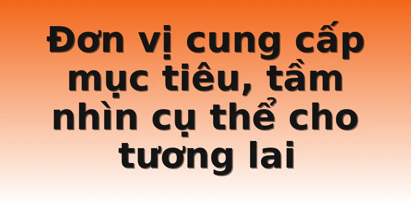 Đơn vị cung cấp mục tiêu, tầm nhìn cụ thể cho tương lai