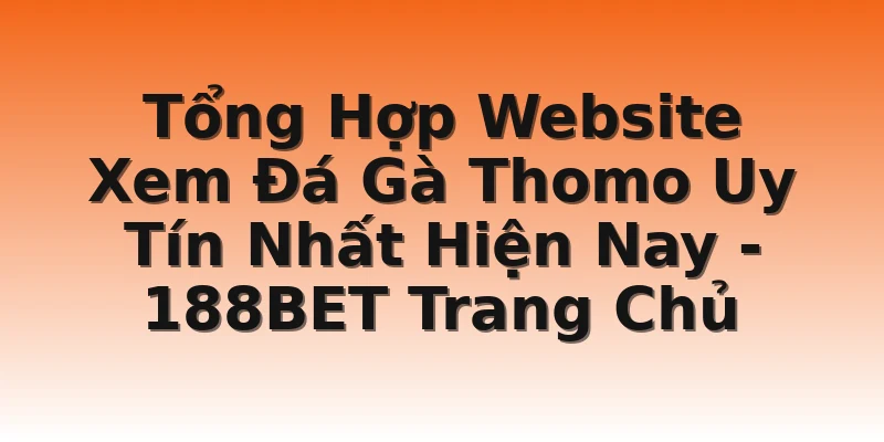 Tổng Hợp Website Xem Đá Gà Thomo Uy Tín Nhất Hiện Nay - 188BET Trang Chủ