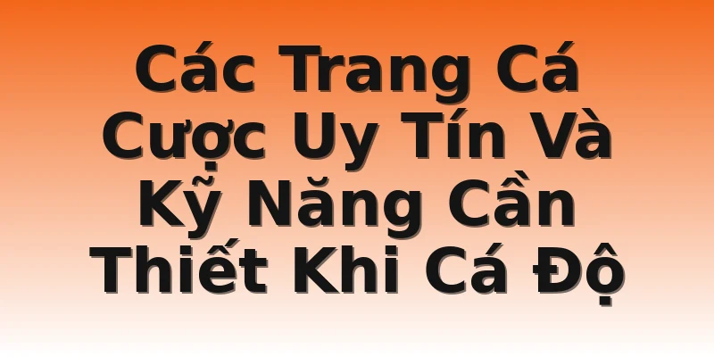 Các Trang Cá Cược Uy Tín Và Kỹ Năng Cần Thiết Khi Cá Độ